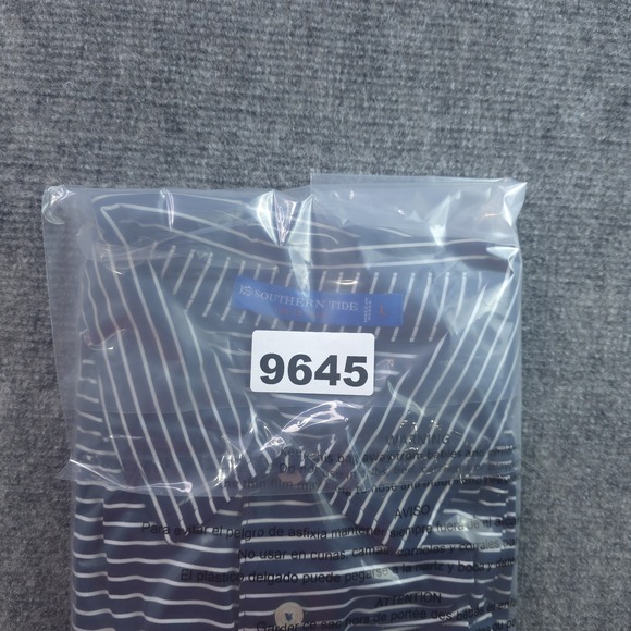 Southern Tide Charlotte 49ers Polo Large Tide To Trail Blue Striped Short Sleeve - Picture 9 of 9